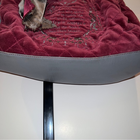 Maroon Juicy Couture Purse Vintage Y2K Tote Bag Handbag Quilted Preloved - Picture 3 of 12